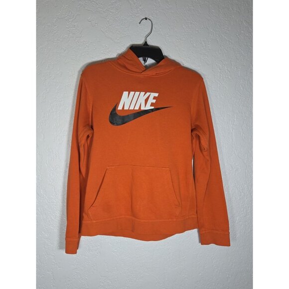 Nike Youth XL Orange/Black Pullover Logo Swoosh Hoodie - Picture 1 of 5